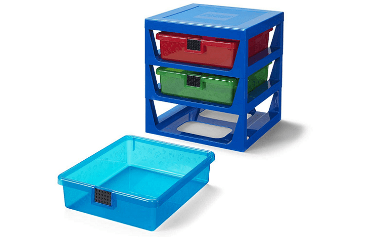 Lego 3-drawer storage rack system