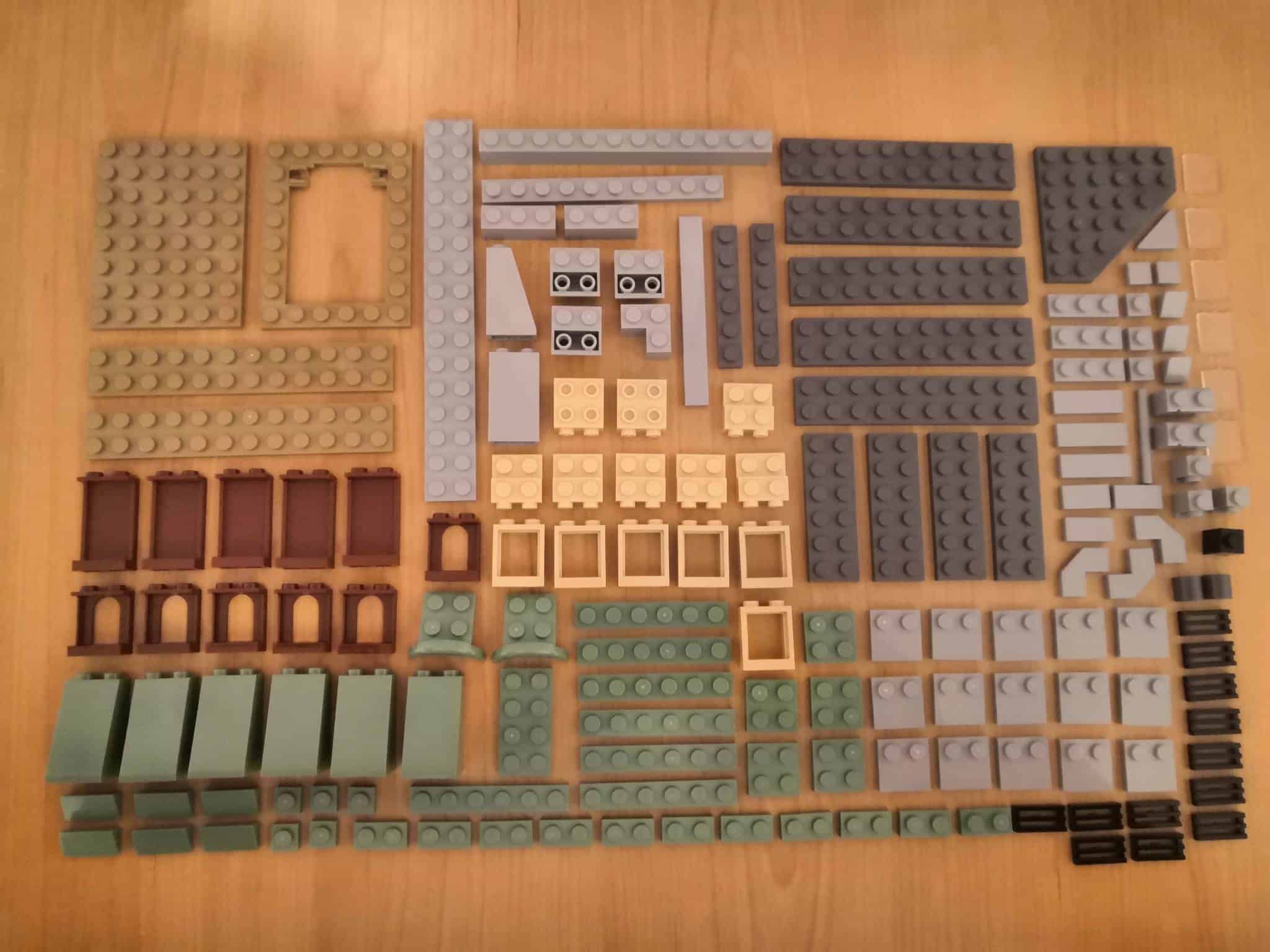 lego sanctum sanctorum organized pieces