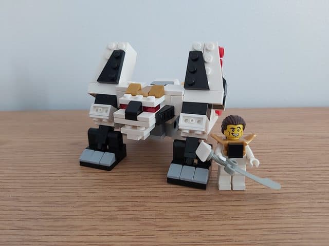 LEGO Power Rangers chibi white ranger tiger zord