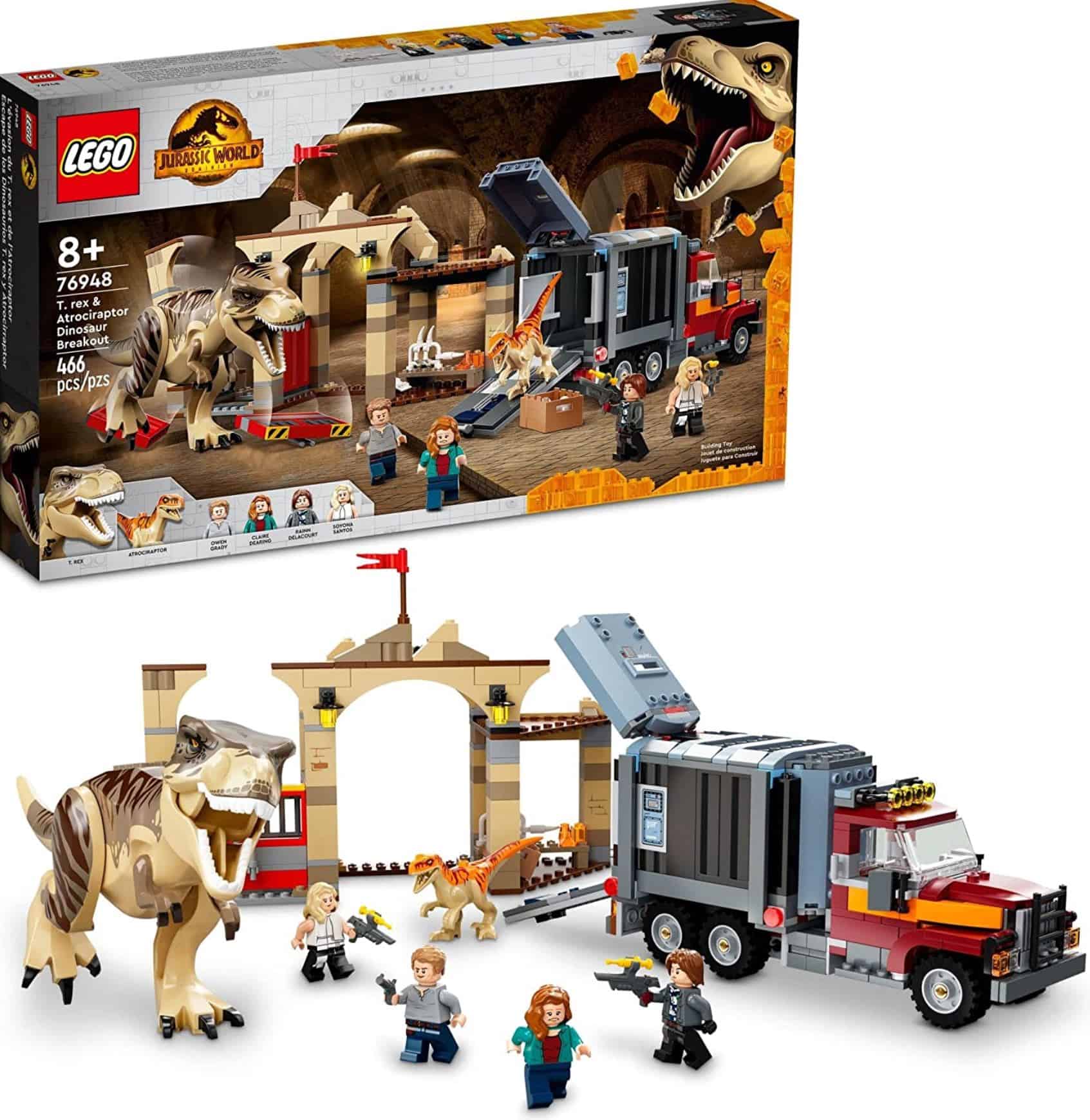 Jurassic World - T. Rex and Atrociraptor lego set