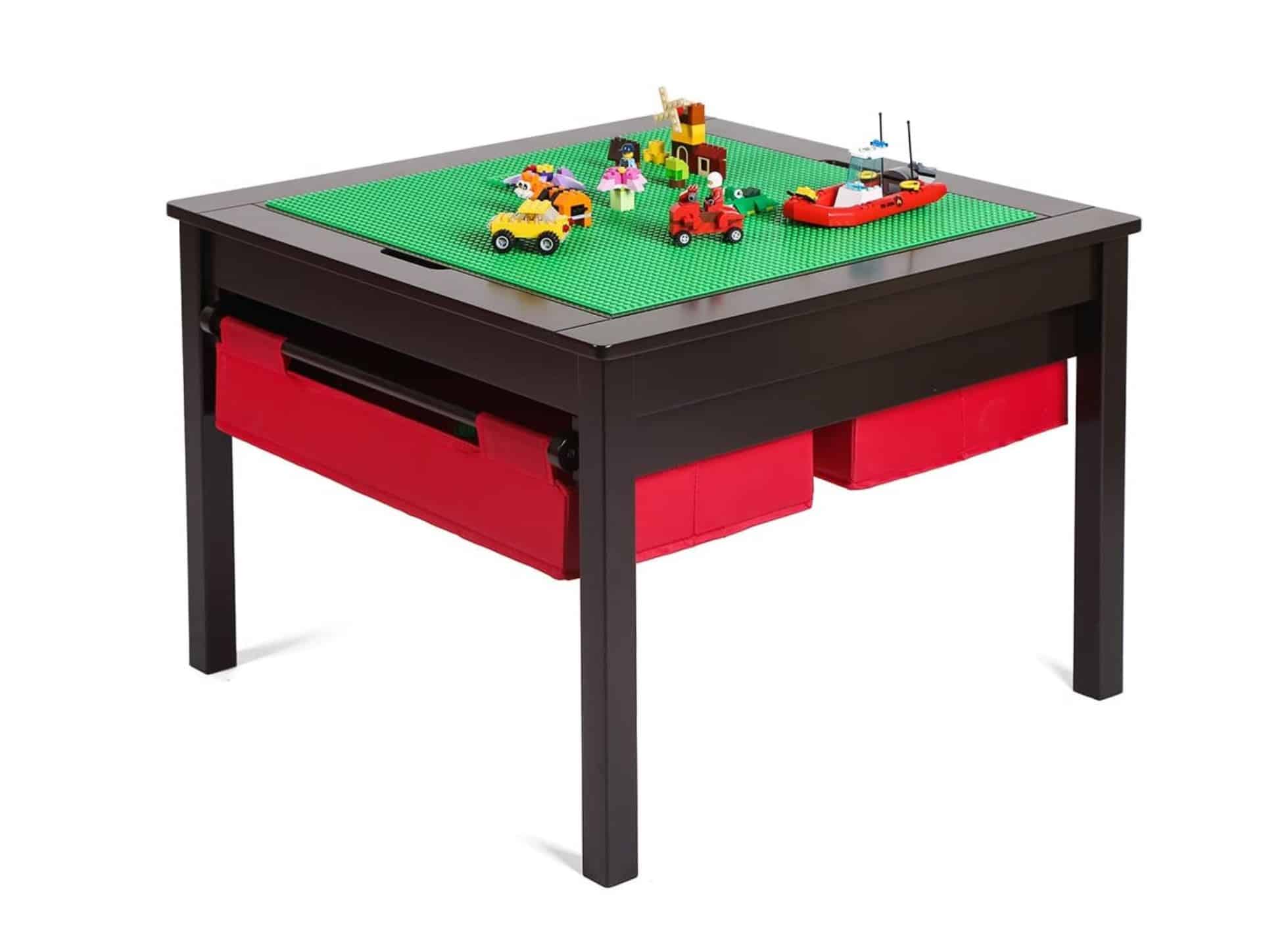 Construction Play Table with Storage Drawers